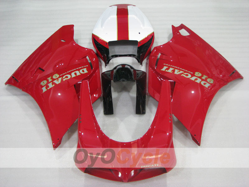 Injection Fairing kit for 94-98 Ducati 916 - Red, White - Factory Style #OYO87906175