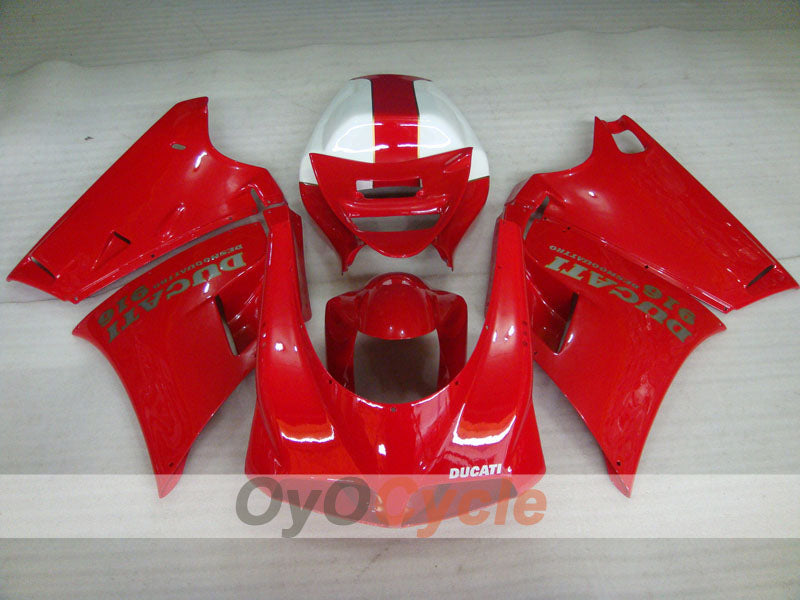 Injection Fairing kit for 94-98 Ducati 916 - Red, White - Factory Style #OYO87906176