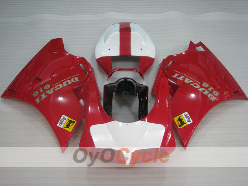 Injection Fairing kit for 94-98 Ducati 916 - Red, White - Factory Style #OYO87906177