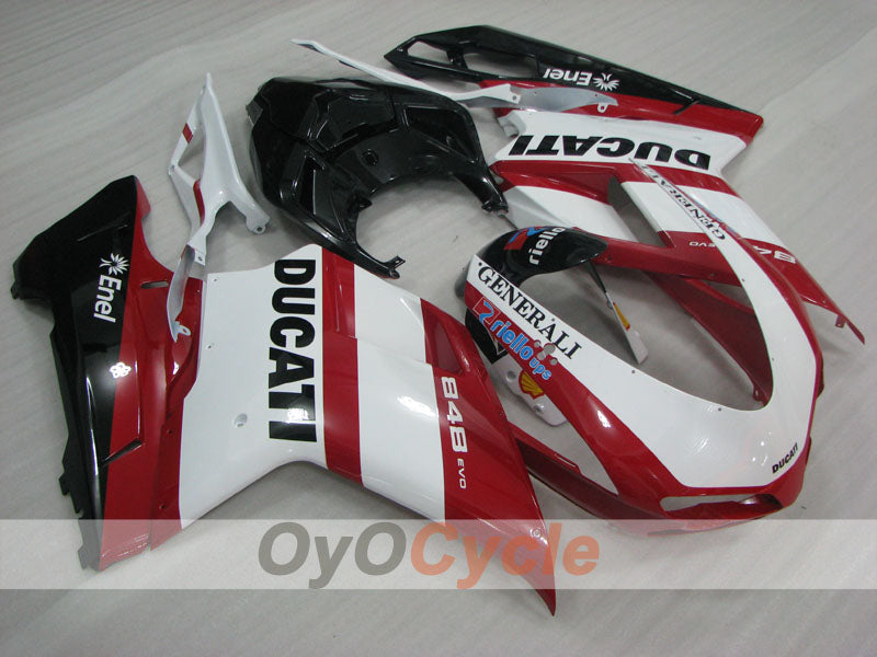 Injection Fairing kit for 08-13 Ducati 848 - Red, White, Black - Factory Style #OYO87906204 Main image