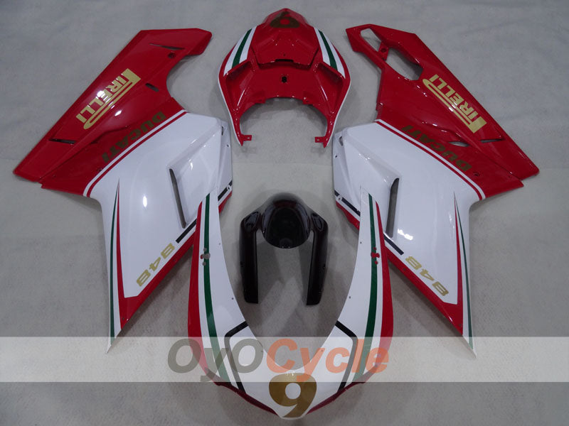 Injection Fairing kit for 08-13 Ducati 848 - Red, White - PIRELLI #OYO87906206 Secondary image
