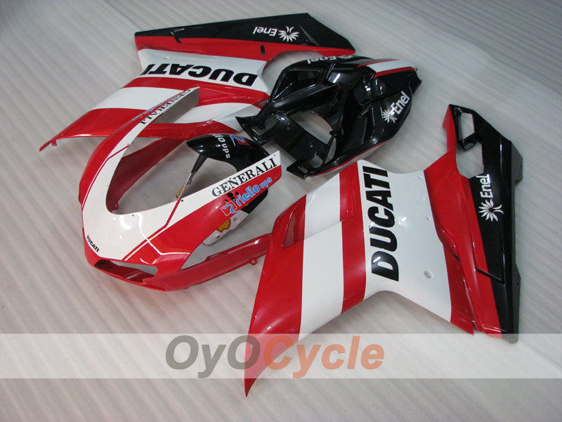 Injection Fairing kit for 08-13 Ducati 848 - Red, White, Black - Factory Style #OYO87906208 Main image