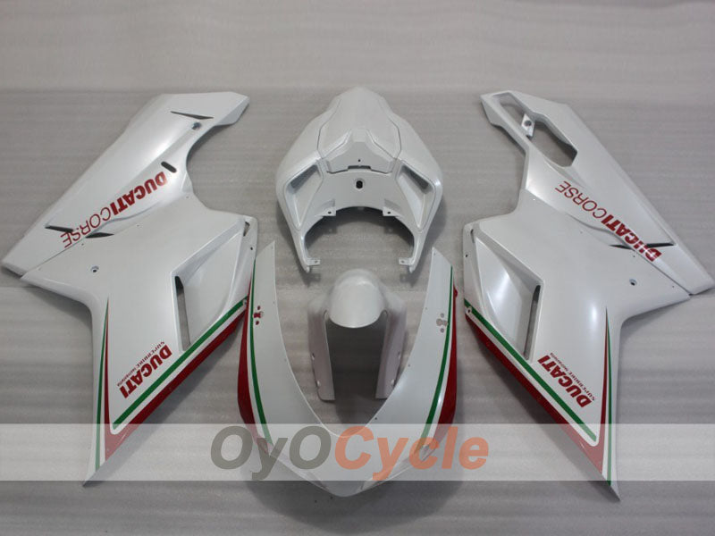 Injection Fairing kit for 08-13 Ducati 848 - Red, White - Factory Style #OYO87906209 Secondary image