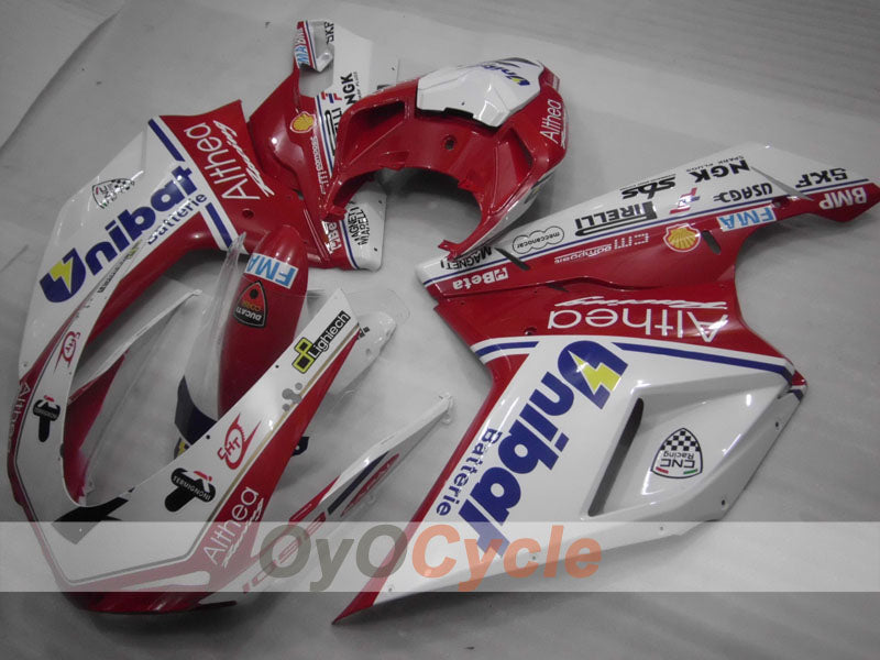 Injection Fairing kit for 07-09 Ducati 1098 - Red, White - Unibat #OYO87906221 Main image