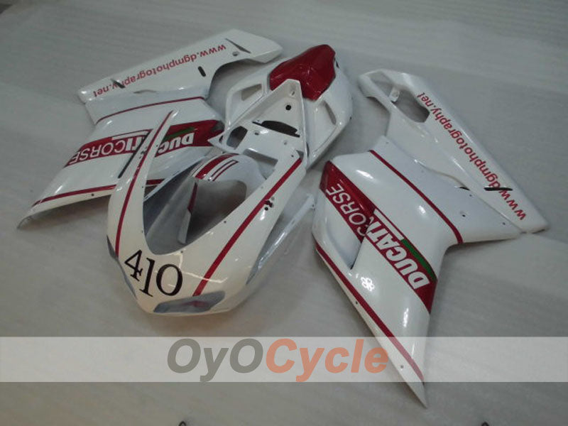 Injection Fairing kit for 07-09 Ducati 1098 - Red, White - Factory Style #OYO87906223 Main image