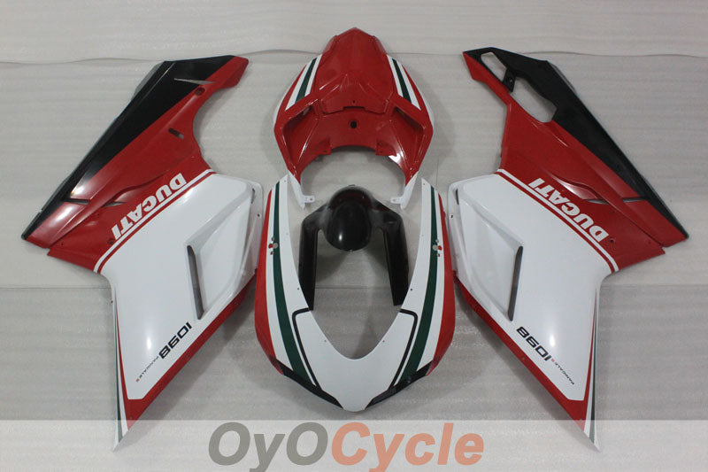 Injection Fairing kit for 07-09 Ducati 1098 - Red, White - Factory Style #OYO87906228 Main image