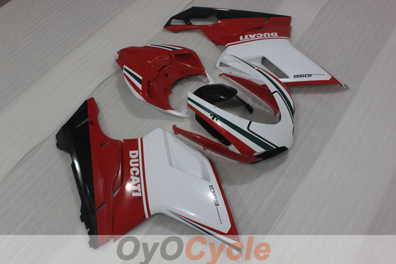 Injection Fairing kit for 07-09 Ducati 1098 - Red, White - Factory Style #OYO87906228 Secondary image