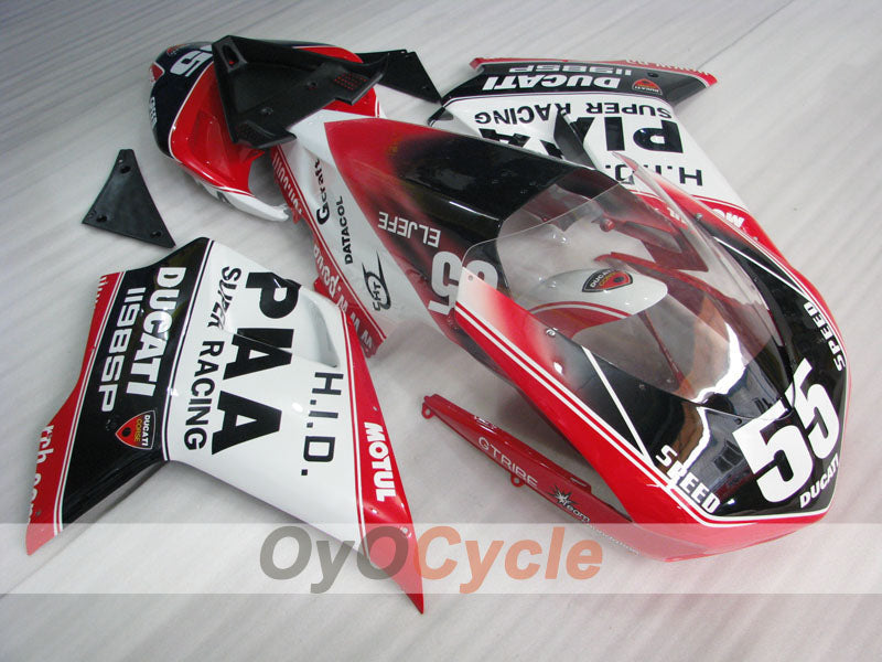 Injection Fairing kit for 07-09 Ducati 1098 - Red, White, Black - PIRELLI #OYO87906231 Main image