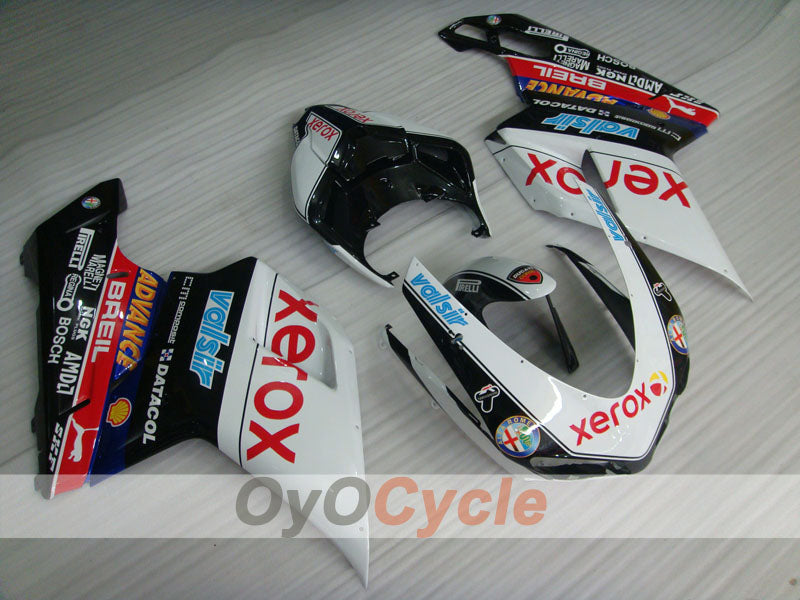 Injection Fairing kit for 07-09 Ducati 1098 - White, Black - Xerox #OYO87906232 Main image