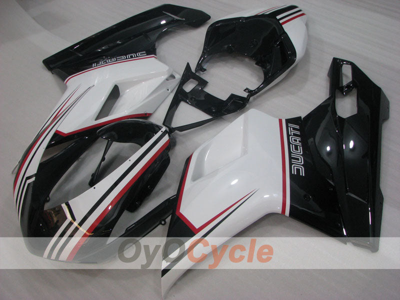 Injection Fairing kit for 07-09 Ducati 1098 - White, Black - Factory Style #OYO87906236 Secondary image