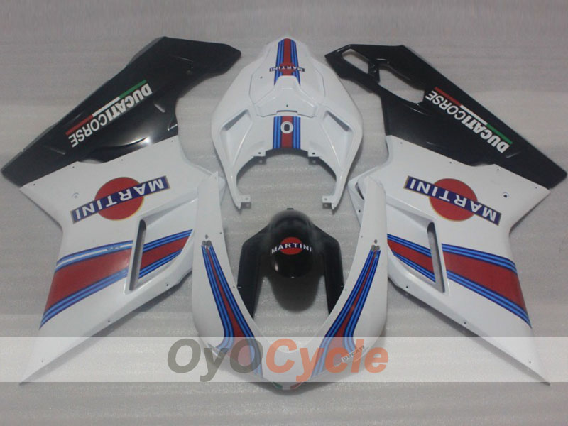 Injection Fairing kit for 07-09 Ducati 1098 - White, Black - Xerox #OYO87906237 Main image