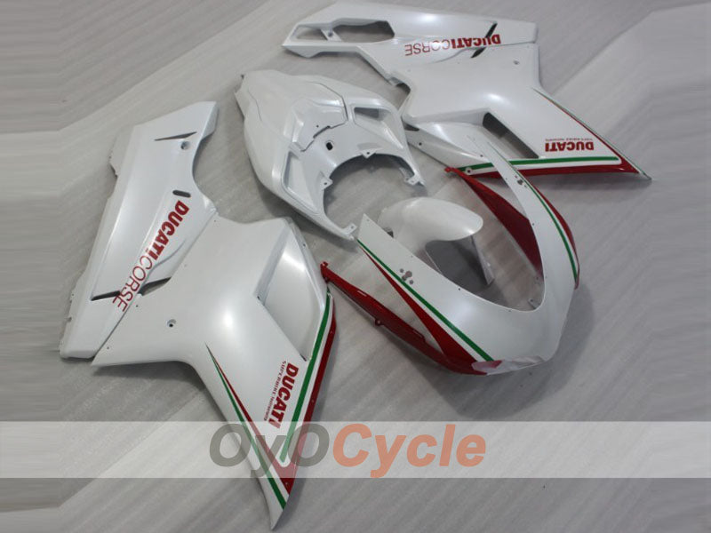 Injection Fairing kit for 09-11 Ducati 1198 - Red, White - Factory Style #OYO87906243 Main image