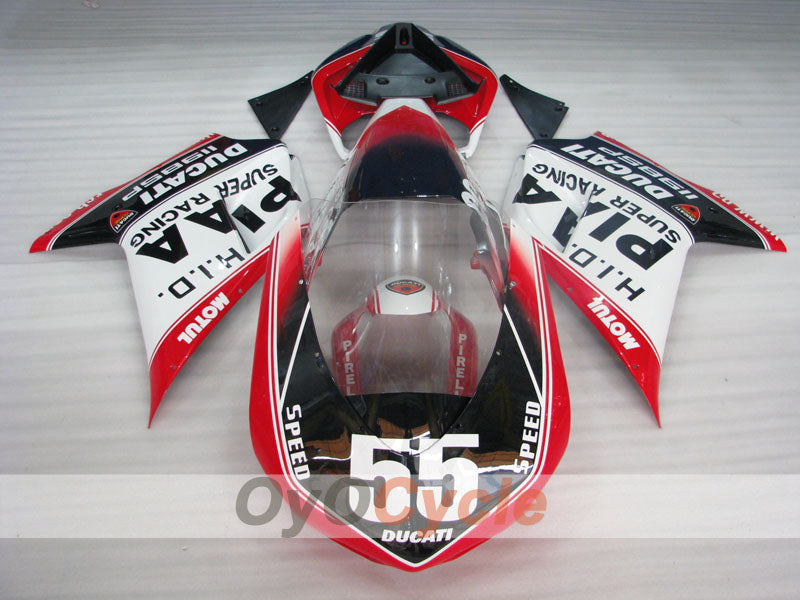 Injection Fairing kit for 09-11 Ducati 1198 - Red, White, Black - Factory Style #OYO87906244 Secondary image