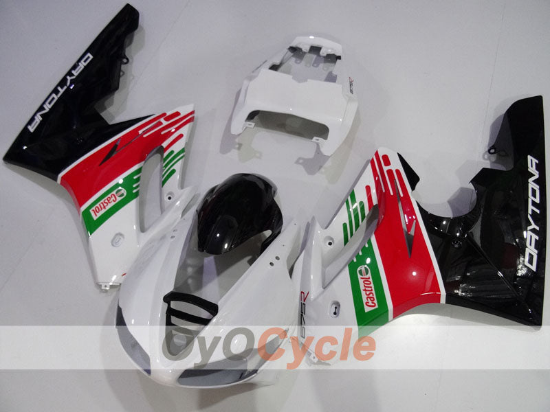 Injection Fairing kit for 09-12 Triumph Daytona 675 - White, Black - Castrol #OYO87906310 Main image