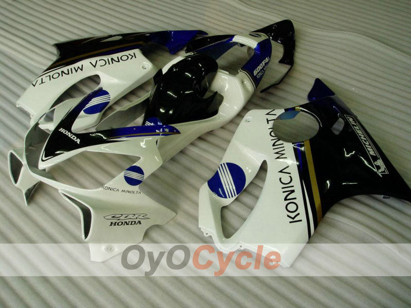 Injection Fairing kit for 01-03 CBR600F4i - White, Black - Konica Minolta, MICHELIN #OYO87900160