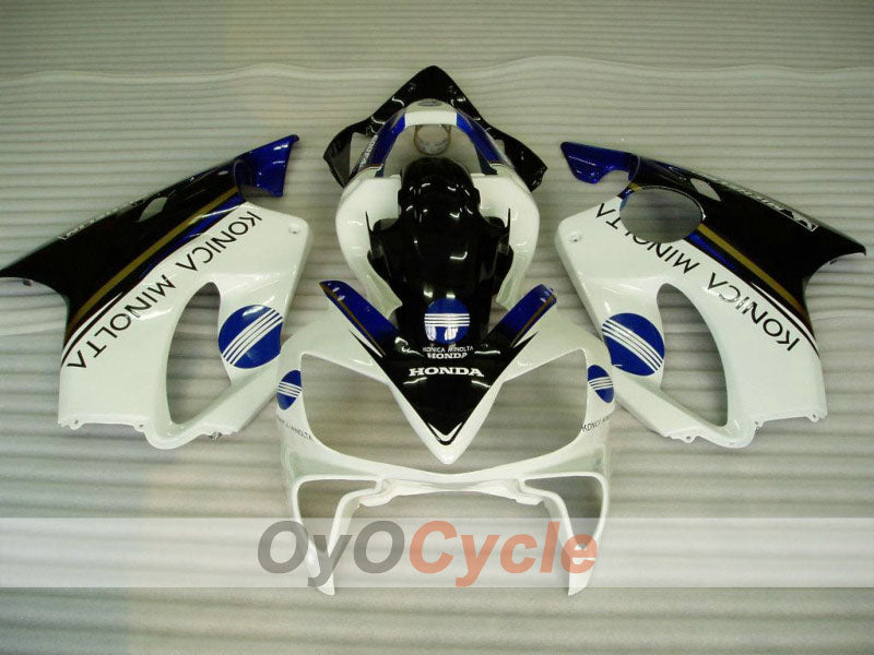 Injection Fairing kit for 01-03 CBR600F4i - White, Black - Konica Minolta, MICHELIN #OYO87900160