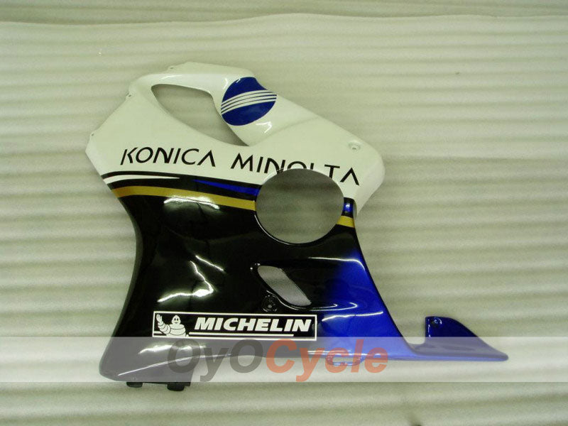 Injection Fairing kit for 01-03 CBR600F4i - White, Black - Konica Minolta, MICHELIN #OYO87900160
