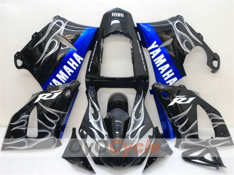Injection Fairing kit for 00-01 YZF-R1 - White, Black - Flame #OYO87900763 Main image