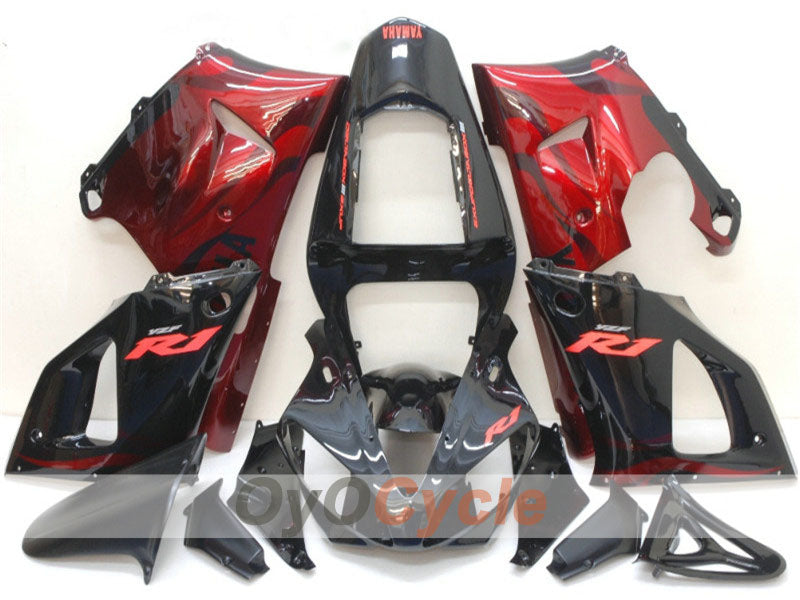 Injection Fairing kit for 00-01 YZF-R1 - Red, Black - Flame #OYO87900767