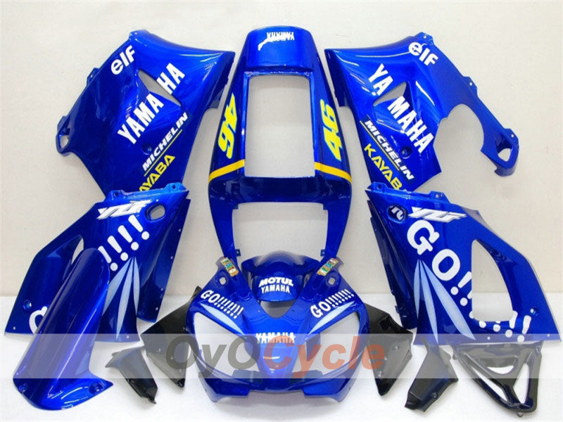 Injection Fairing kit for 98-99 YZF-R1 - Blue, White - GO!!!!!!!, MICHELIN #OYO87900743 Main image
