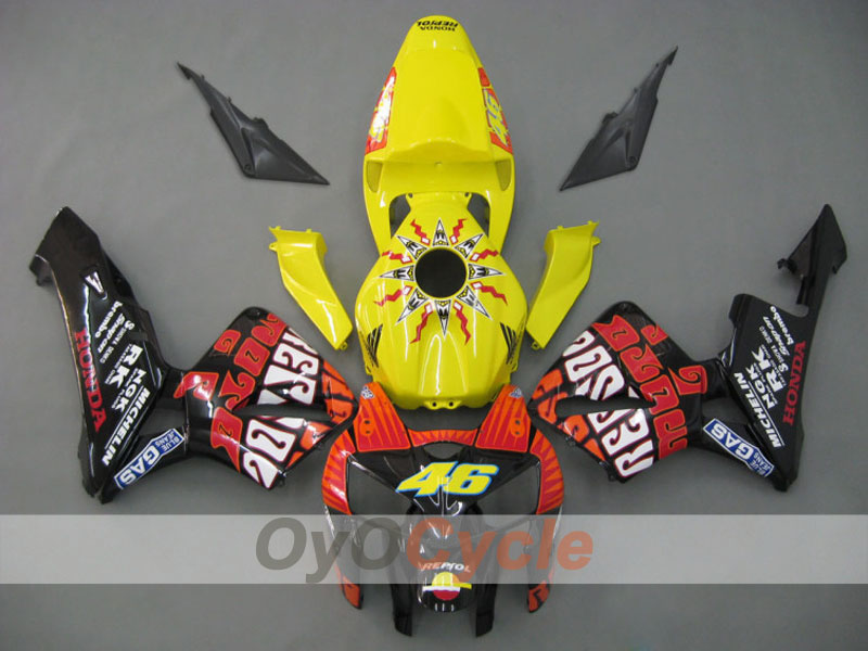 Injection Fairing kit for 05-06 CBR600RR - Yellow, Black - Rossi #OYO87900344