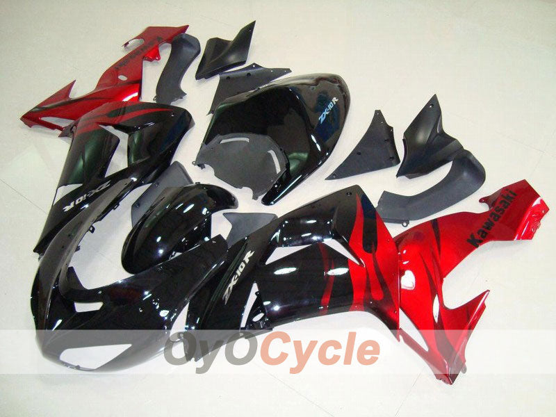 Injection Fairing kit for 06-07 NINJA ZX-10R - Red, Black - Flame #OYO87901619 Main image