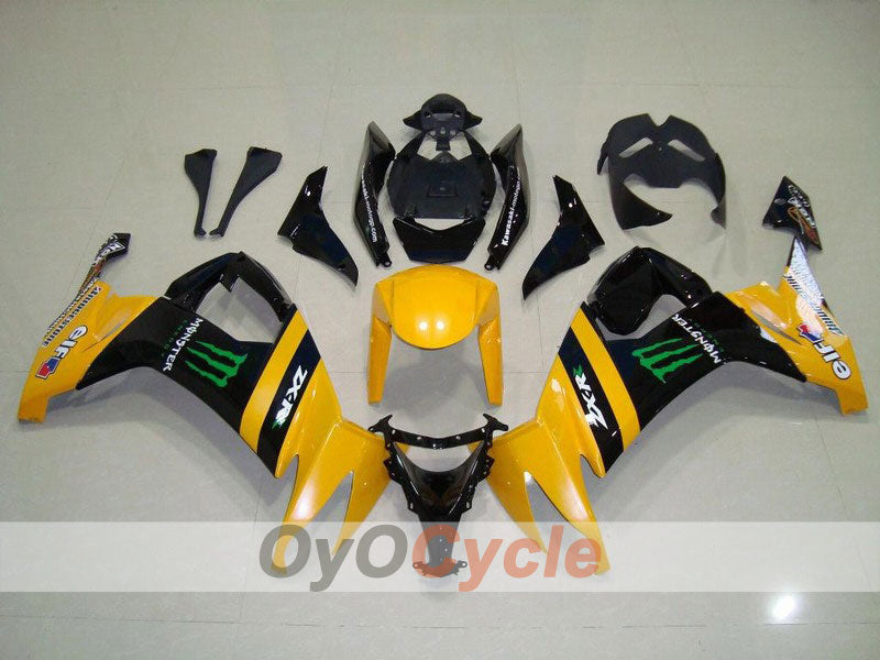Injection Fairing kit for 08-10 NINJA ZX-10R - Yellow, Black - Monster #OYO87901661