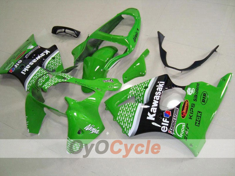 Injection Fairing kit for 00-02 NINJA ZX-6R - Green, Black - Nakano #OYO87901740