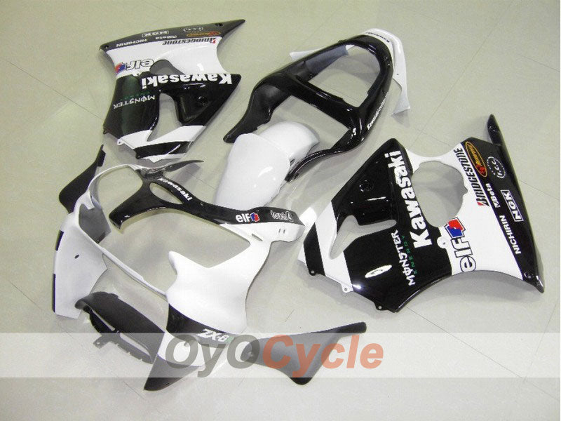 Injection Fairing kit for 00-02 NINJA ZX-6R - White, Black - Monster #OYO87901724 Main image