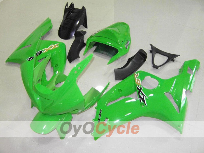 Injection Fairing kit for 03-04 NINJA ZX-6R - Green, Black - Factory Style #OYO87901783 Main image
