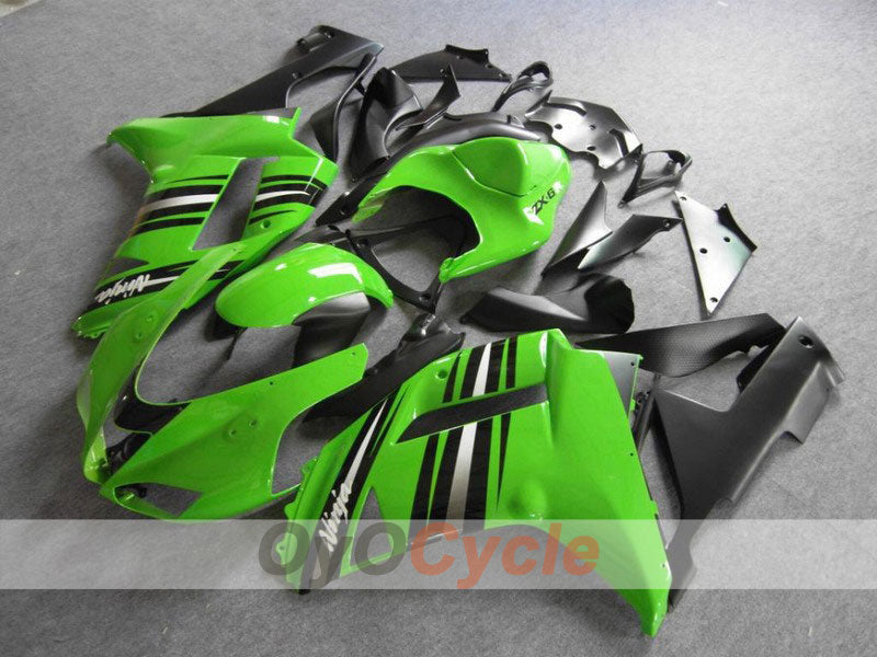 Injection Fairing kit for 07-08 NINJA ZX-6R - Green, Black - Factory Style #OYO87901930