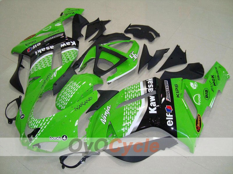 Injection Fairing kit for 07-08 NINJA ZX-6R - Green, Black - Nakano #OYO87901973