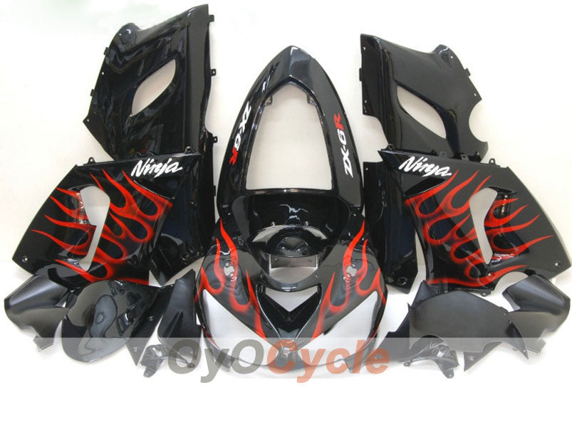 Injection Fairing kit for 05-06 NINJA ZX-6R - Red, Black - Flame #OYO87901865