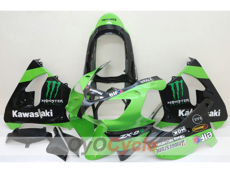 Fairing kit for 00-01 NINJA ZX-9R - Green, Black - Monster #OYO87903029